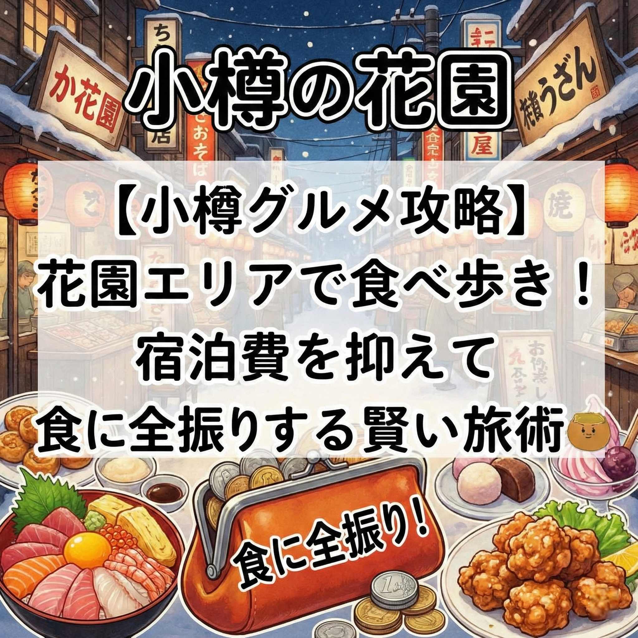 【小樽グルメ攻略】花園エリアで食べ歩き！宿泊費を抑えて食に全振りする賢い旅術